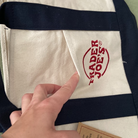 Blue Trader Joe’s Canvas Tote Bag NWT - Picture 3 of 3